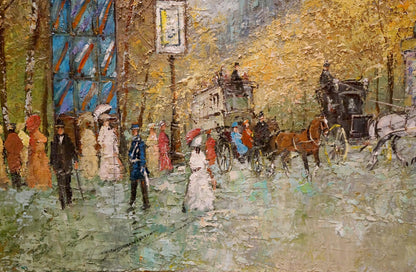 Oil painting Streets of Paris Walter Prescher Van Ed