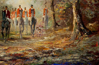 Oil painting Soldiers on the road Lutz