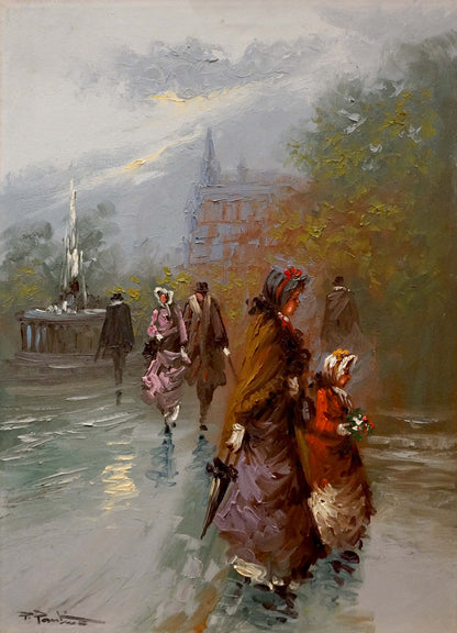 Oil painting Rainy weather Pietro Pantino