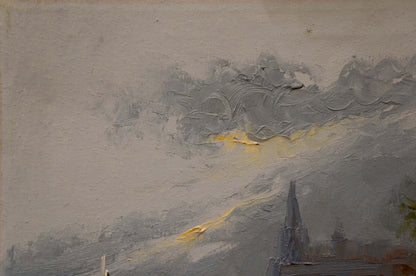 Oil painting Rainy weather Pietro Pantino