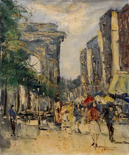 Oil painting On the streets of the city Jan Kelderman