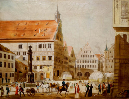 Painting City center landscape