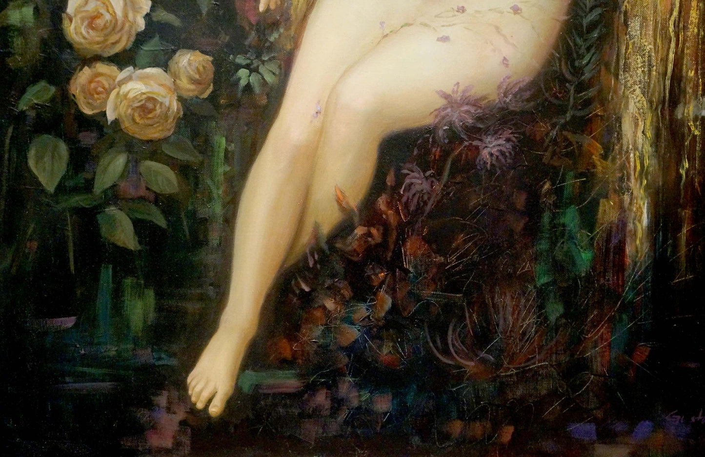 Oil painting Portrait of a naked girl Gustave Moneux