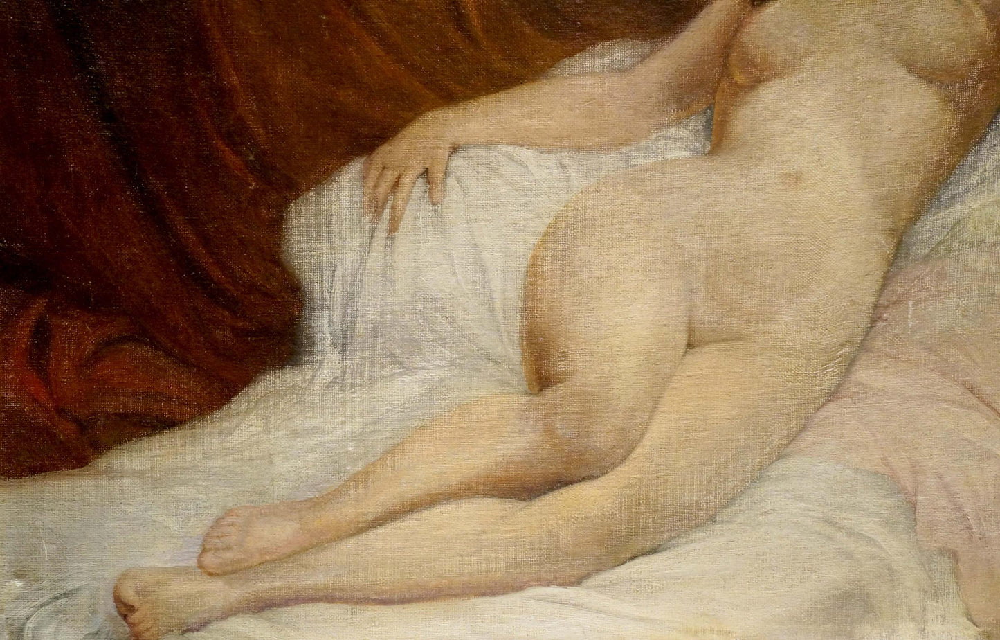 Oil painting Portrait of a naked lying girl Butteroth Rot