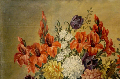 Oil painting Mixed Flower Bouquet Western European Artist