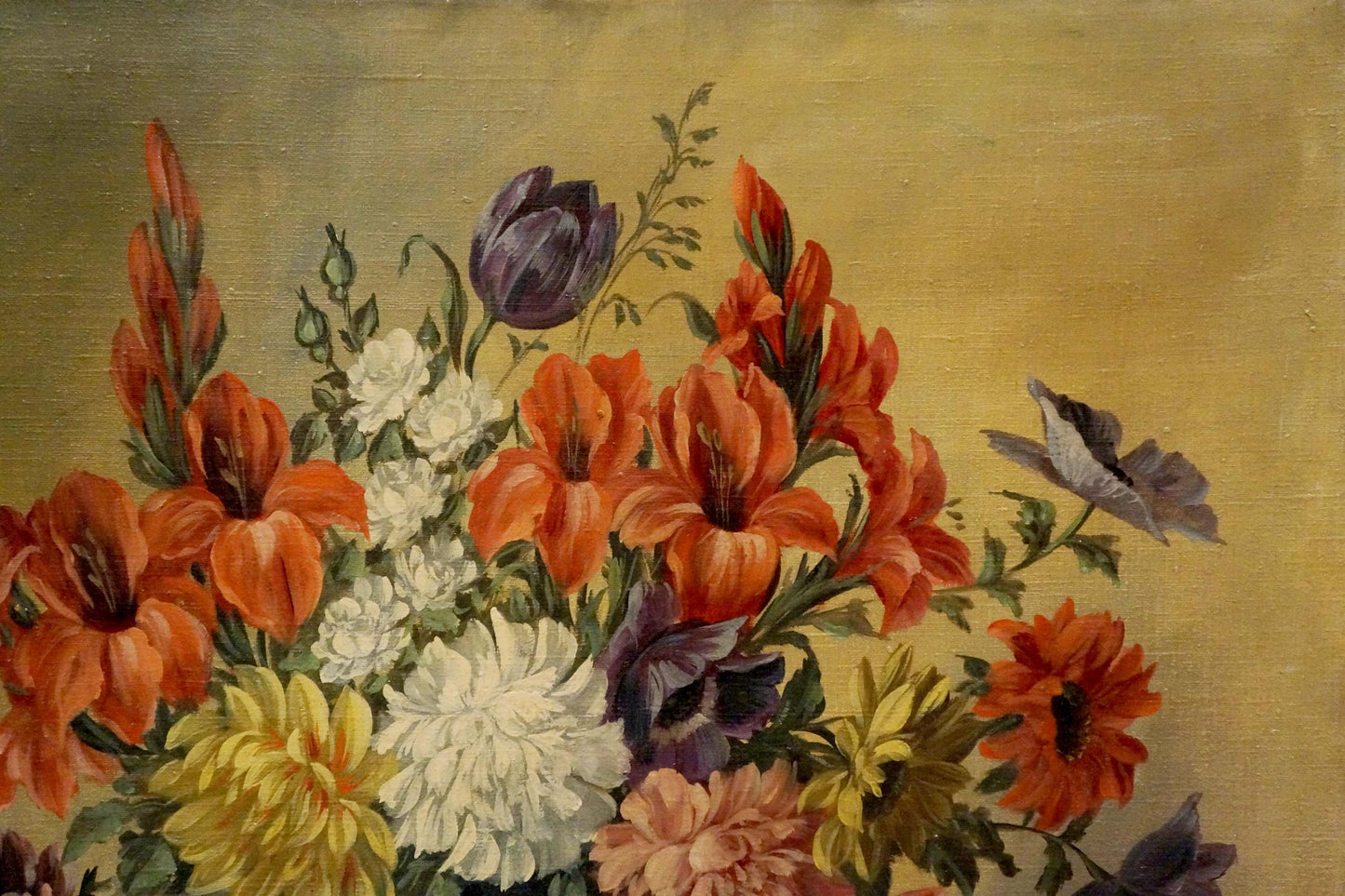 Oil painting Mixed Flower Bouquet Western European Artist