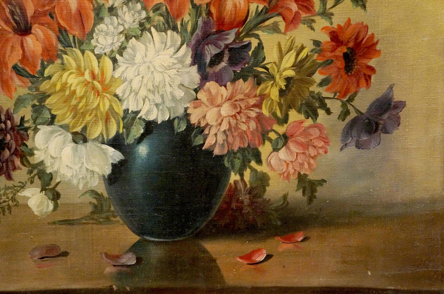 Oil painting Mixed Flower Bouquet Western European Artist