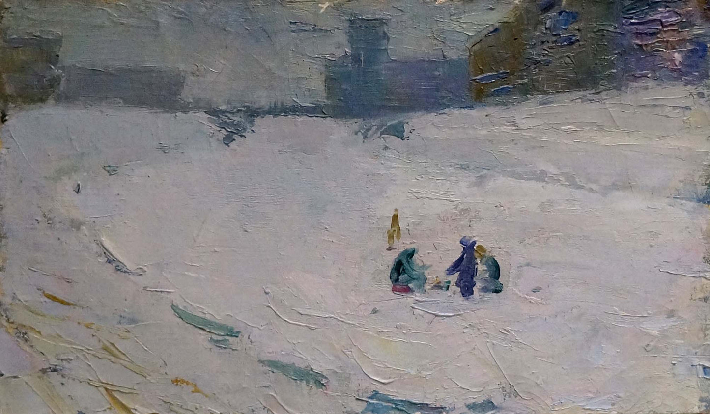 Oil painting Children walk Nikolai Petrovich Petrov
