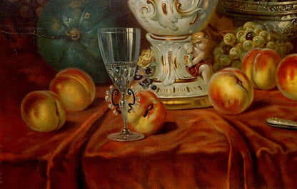 Oil painting A sweet table is set