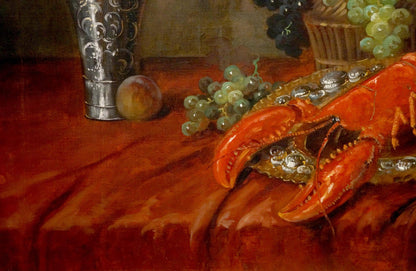 Oil painting Shrimp on the table Eduard Huber-Andorf