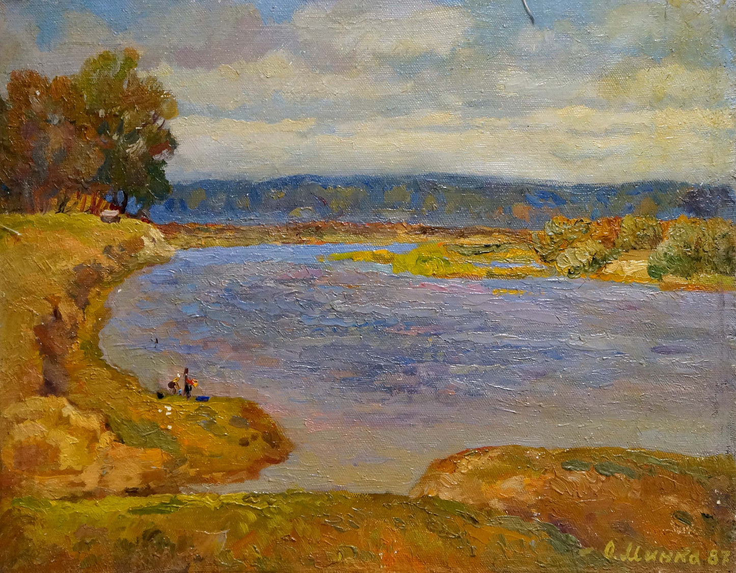 Oil painting Over the river Mynka Alexander Fedorovich