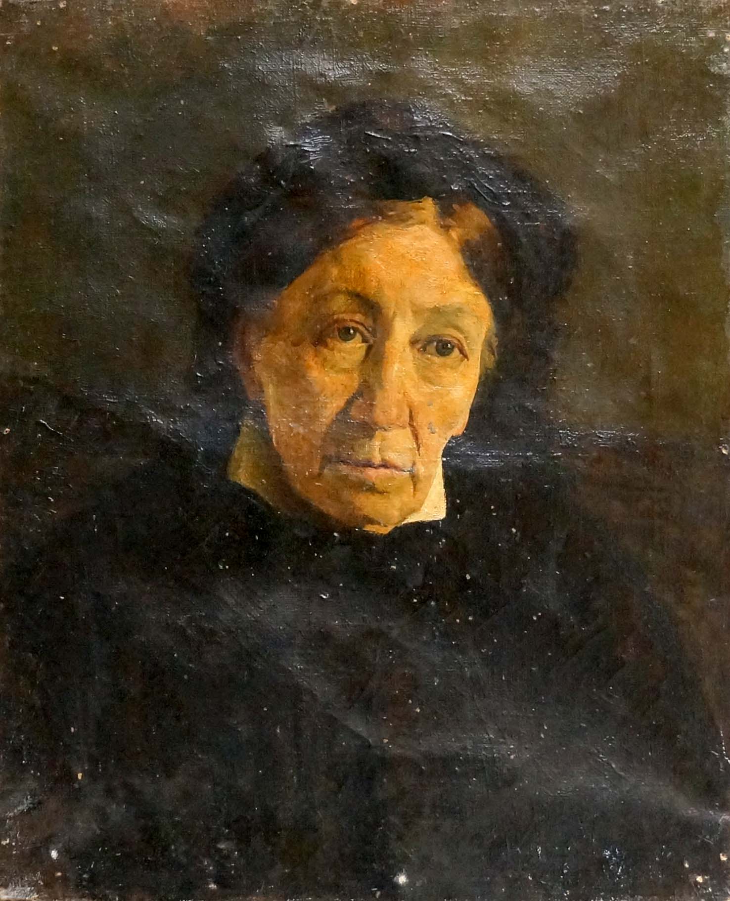 Oil painting Portrait of a grandmother