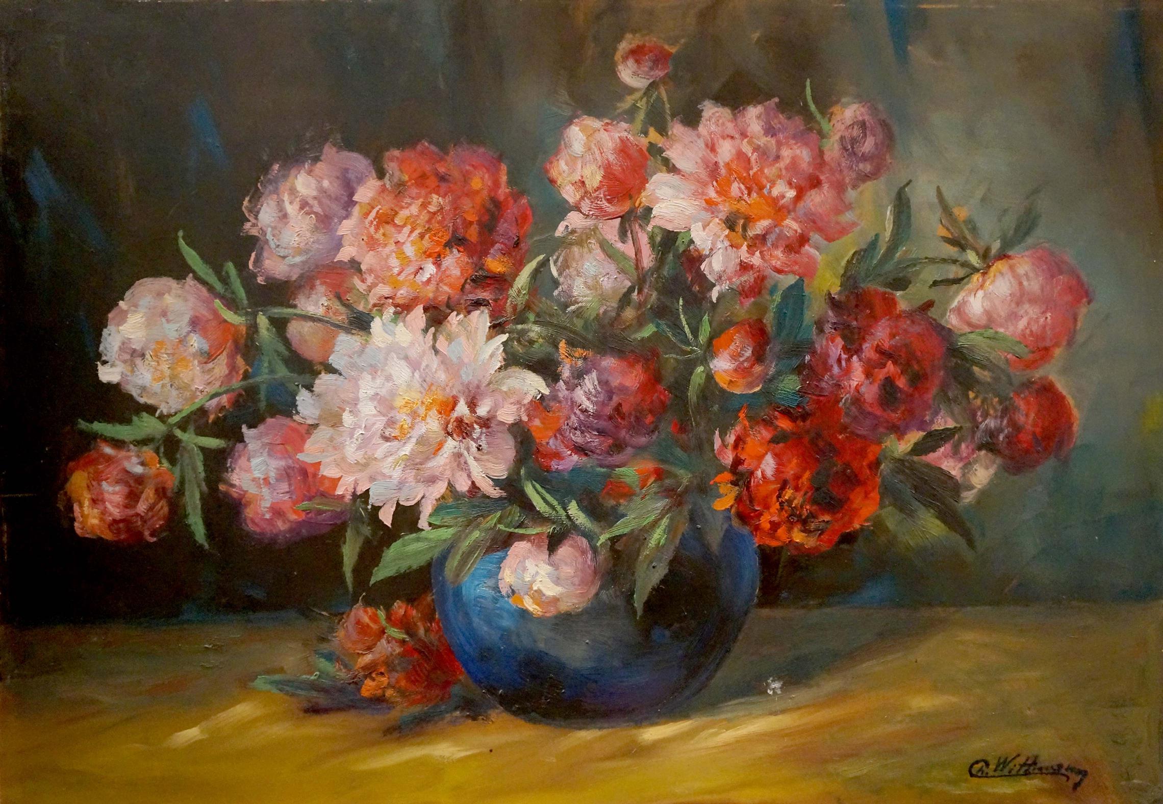 Oil painting Bouquet of flowers Charles Wittmann