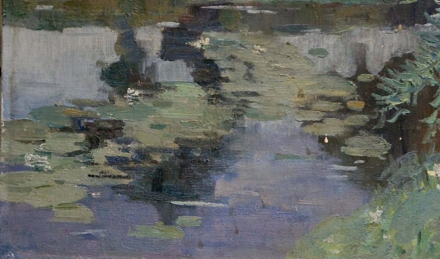Oil painting Enclosed pier Atlantov Vladimir Nikolaevich