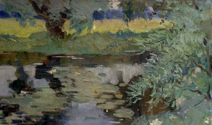 Oil painting Enclosed pier Atlantov Vladimir Nikolaevich