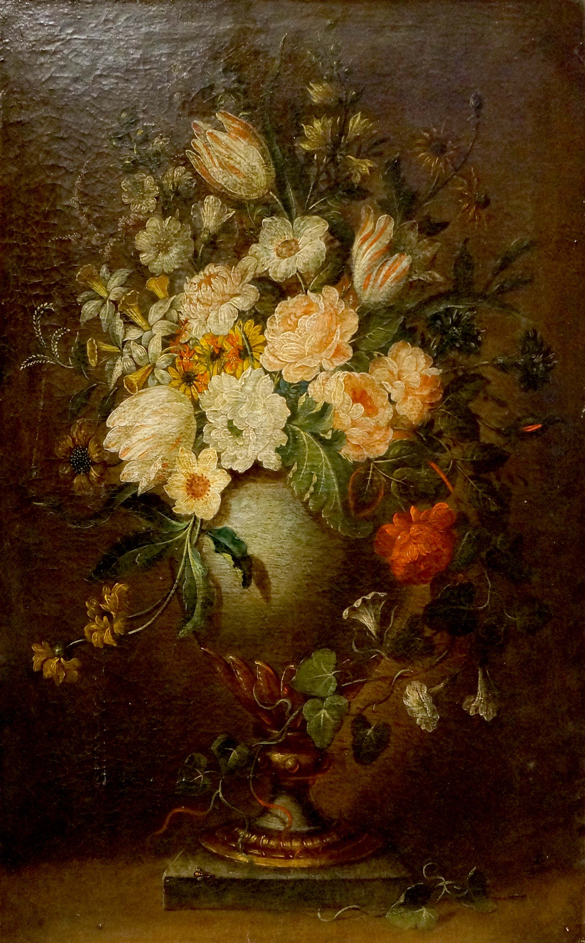 Oil painting Bouquet of delicate flowers Western European artist