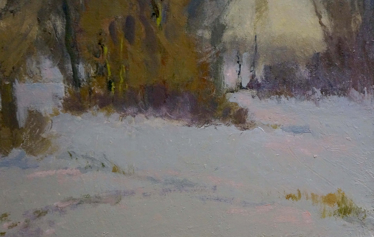Oil painting Winter evening forest Alexander Mynka