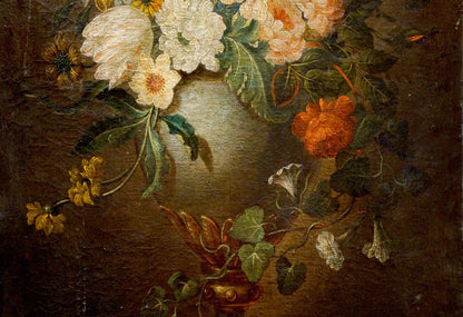 Oil painting Bouquet of delicate flowers Western European artist