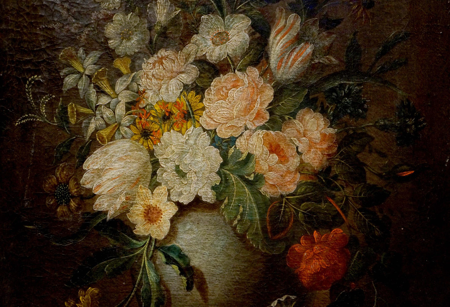 Oil painting Bouquet of delicate flowers Western European artist