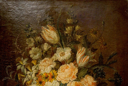 Oil painting Bouquet of delicate flowers Western European artist