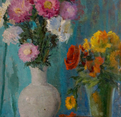 Oil piece Flower Bouquet by V.A. Sharapenko