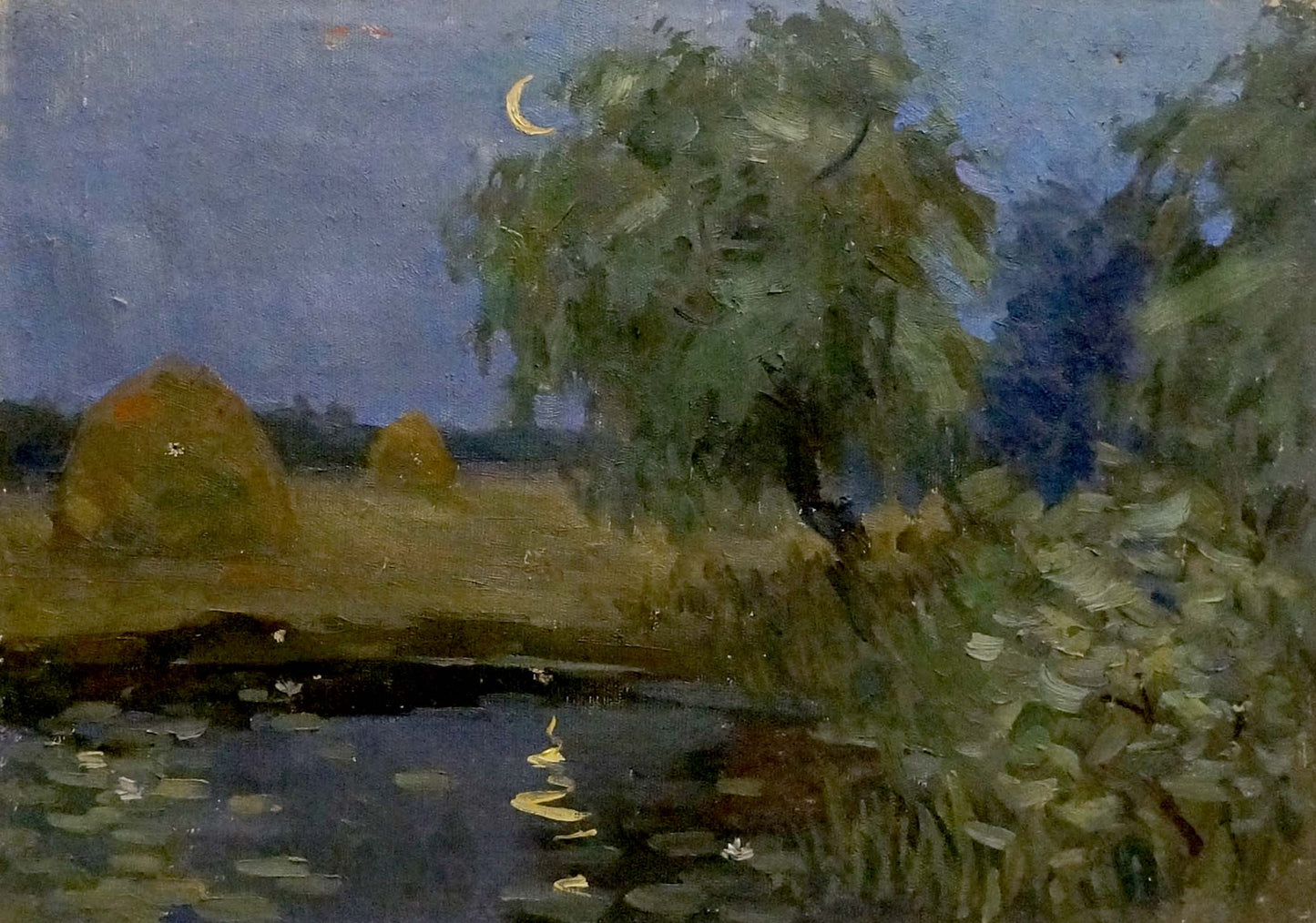 Oil painting Night romance