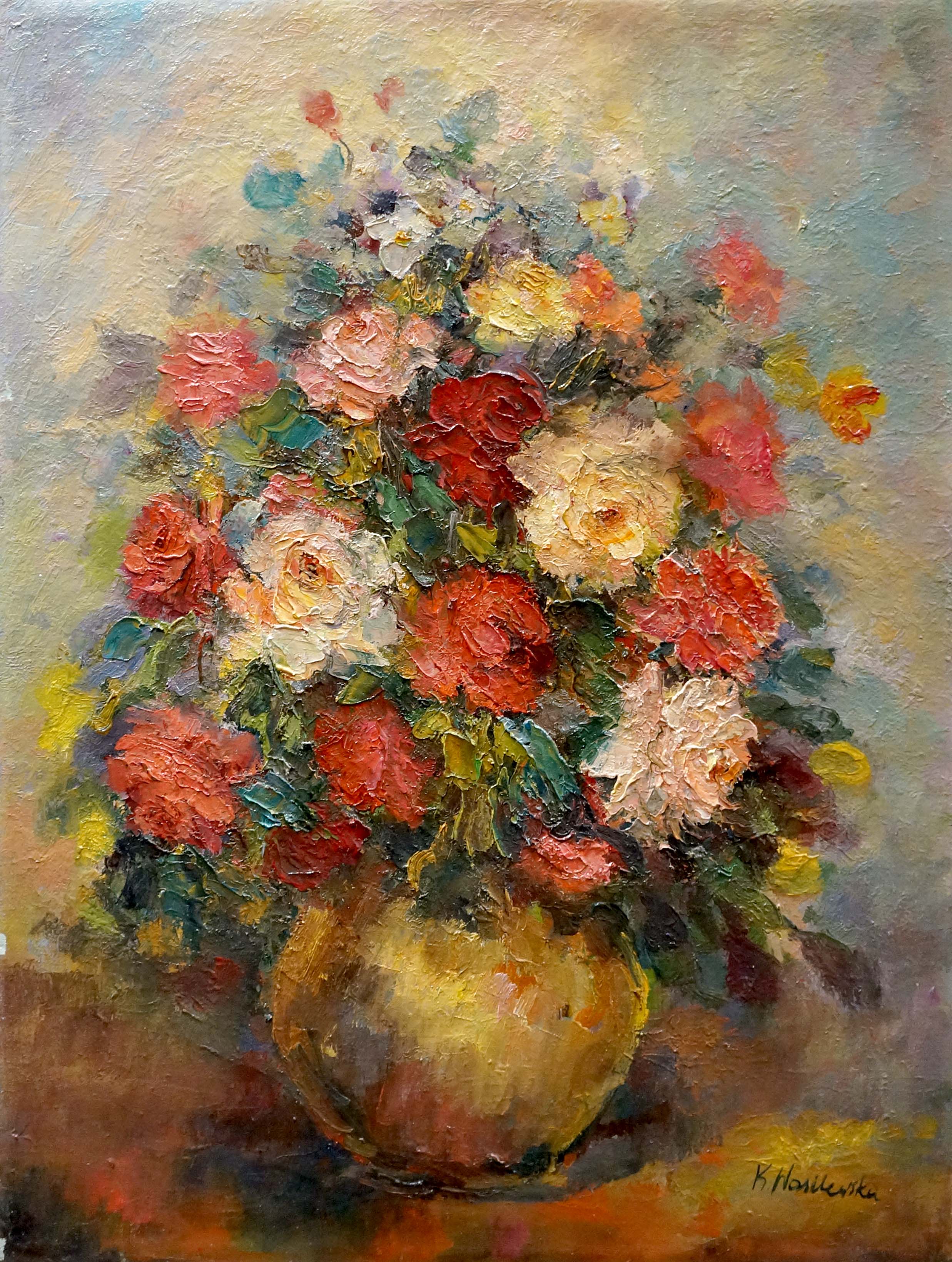 Oil painting Flowers K. Wasilewska