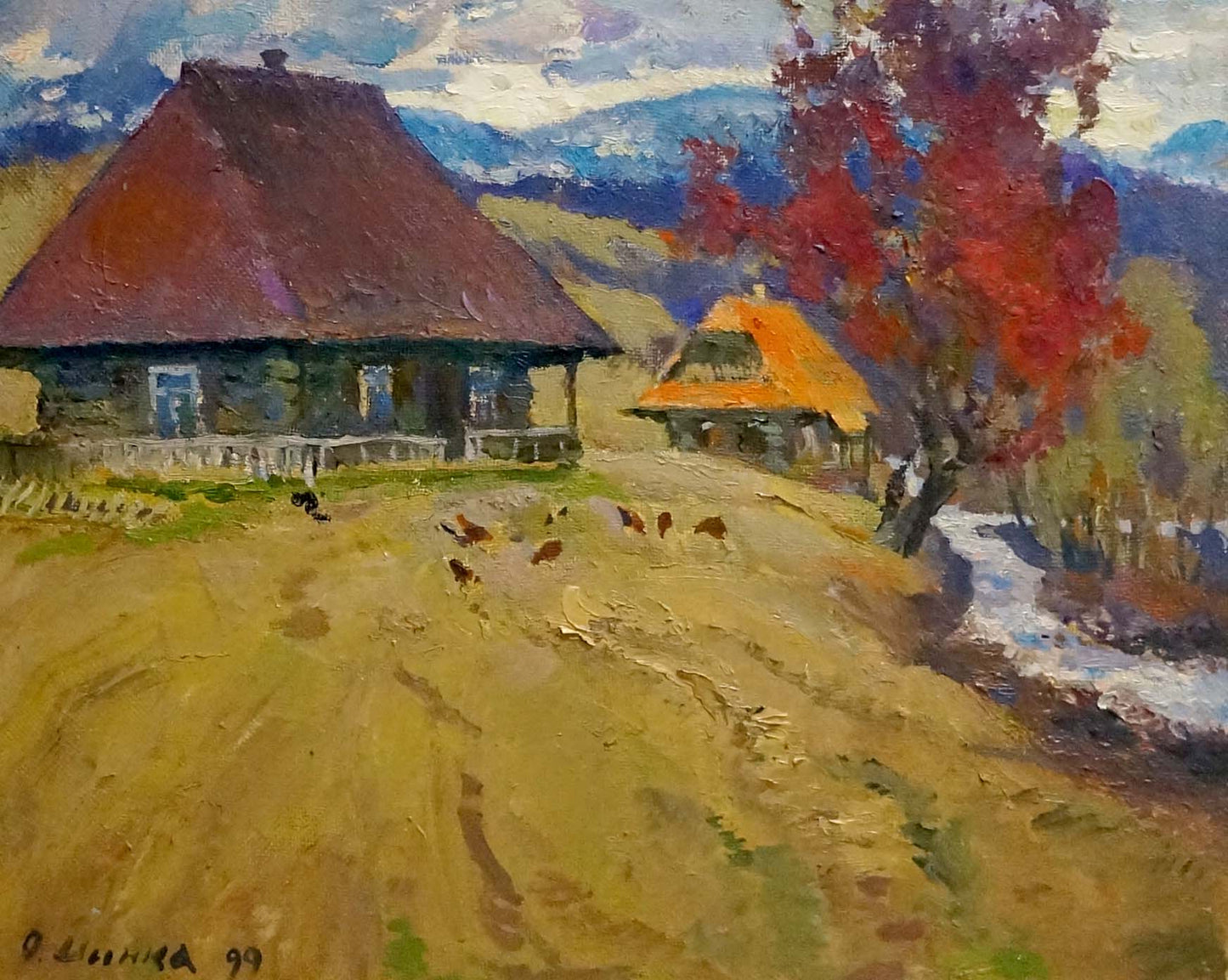 Oil painting Signs of autumn Mynka Alexander Fedorovich