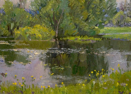 Oil painting By the river Alexander Mynka