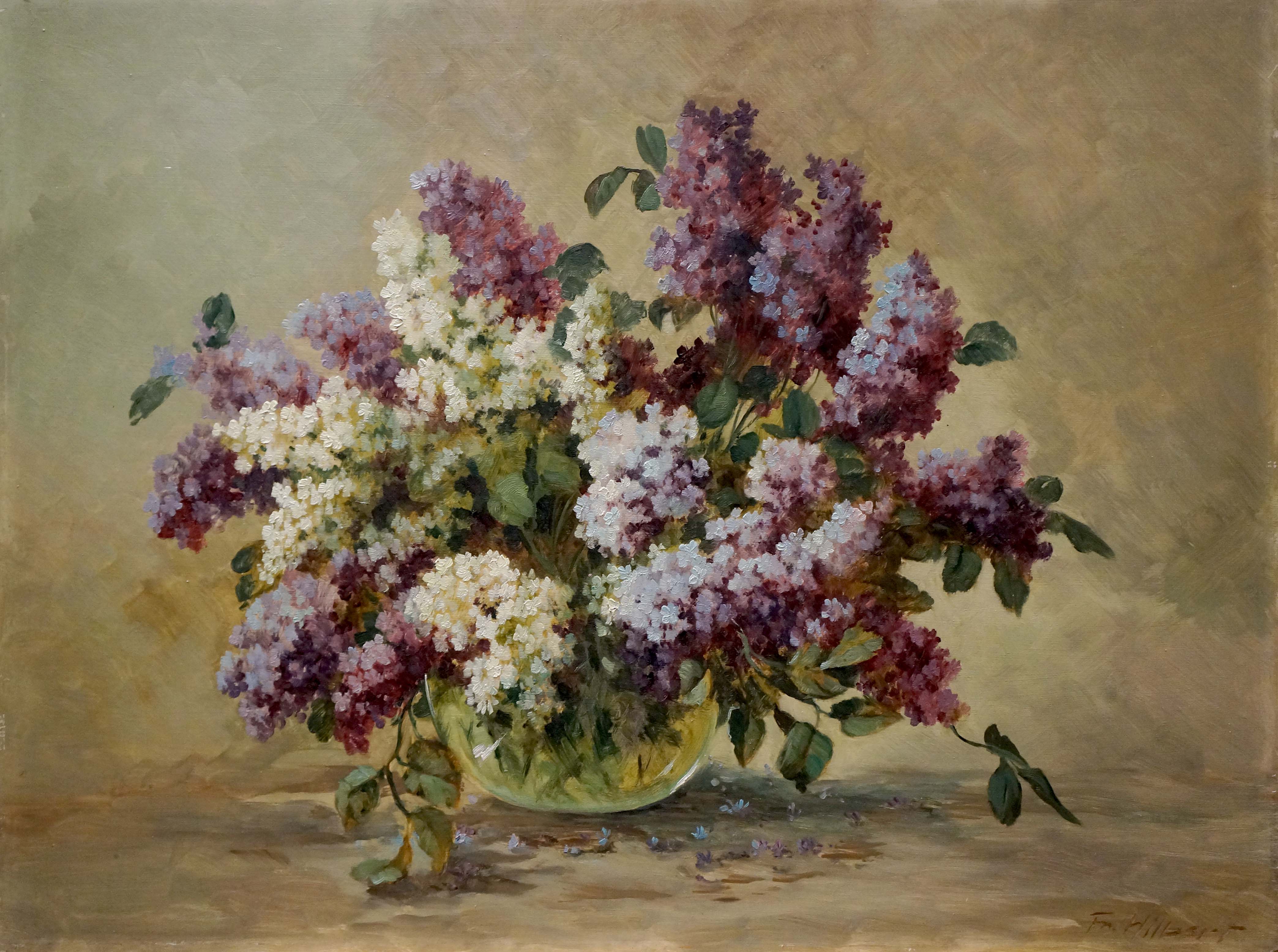 Oil painting Lilac bouquet Hilberr