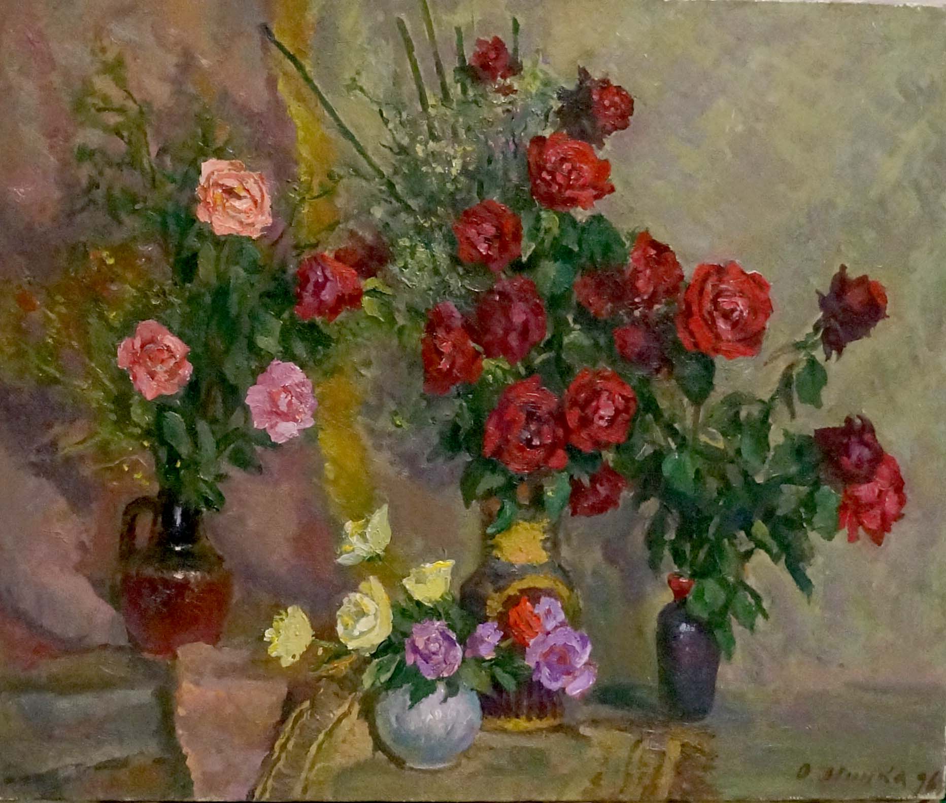 Oil painting Roses Mynka Alexander Fedorovich