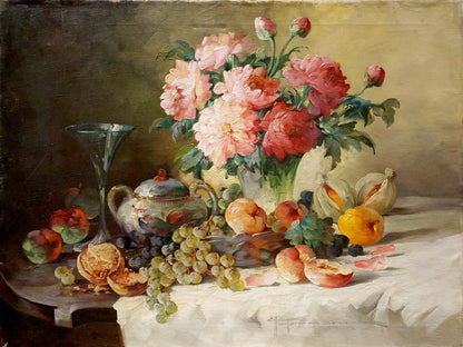 Oil painting Still life with fruit Arnaldo Casella Tamburini