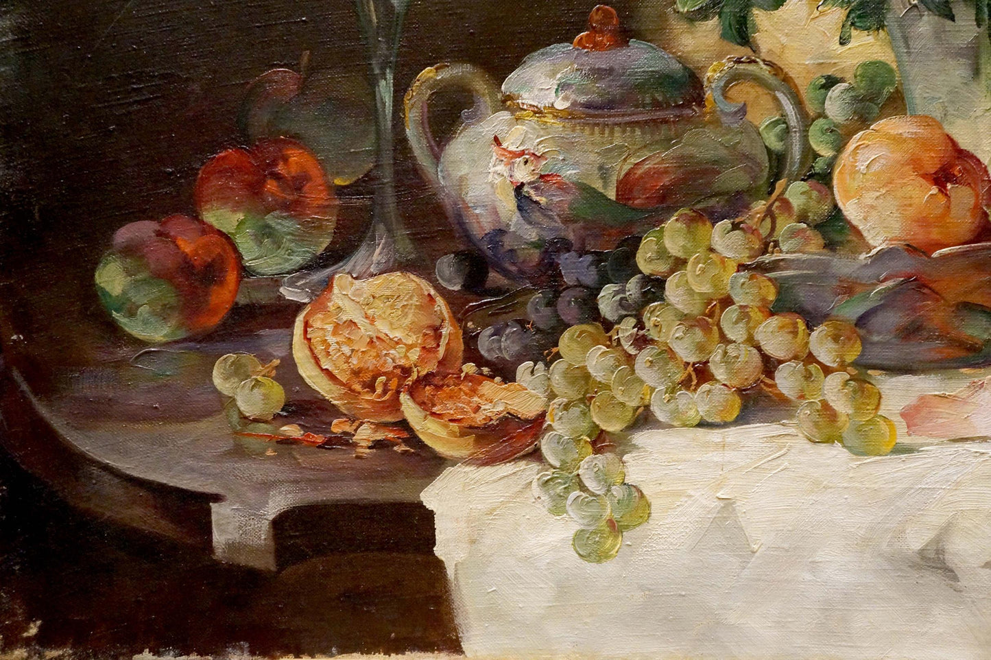 Oil painting Still life with fruit Arnaldo Casella Tamburini