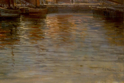 Oil painting River landscape Albert Blatter
