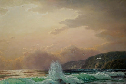 Oil painting The waves are beating against the shore K. Conradx