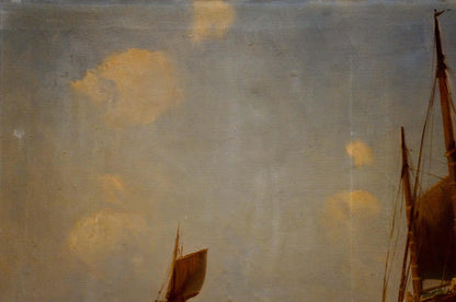 Oil painting Sailboats at sea European artist