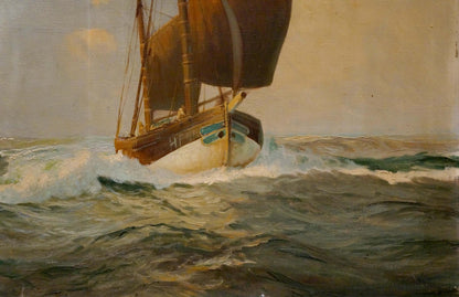 Oil painting Sailboats at sea European artist