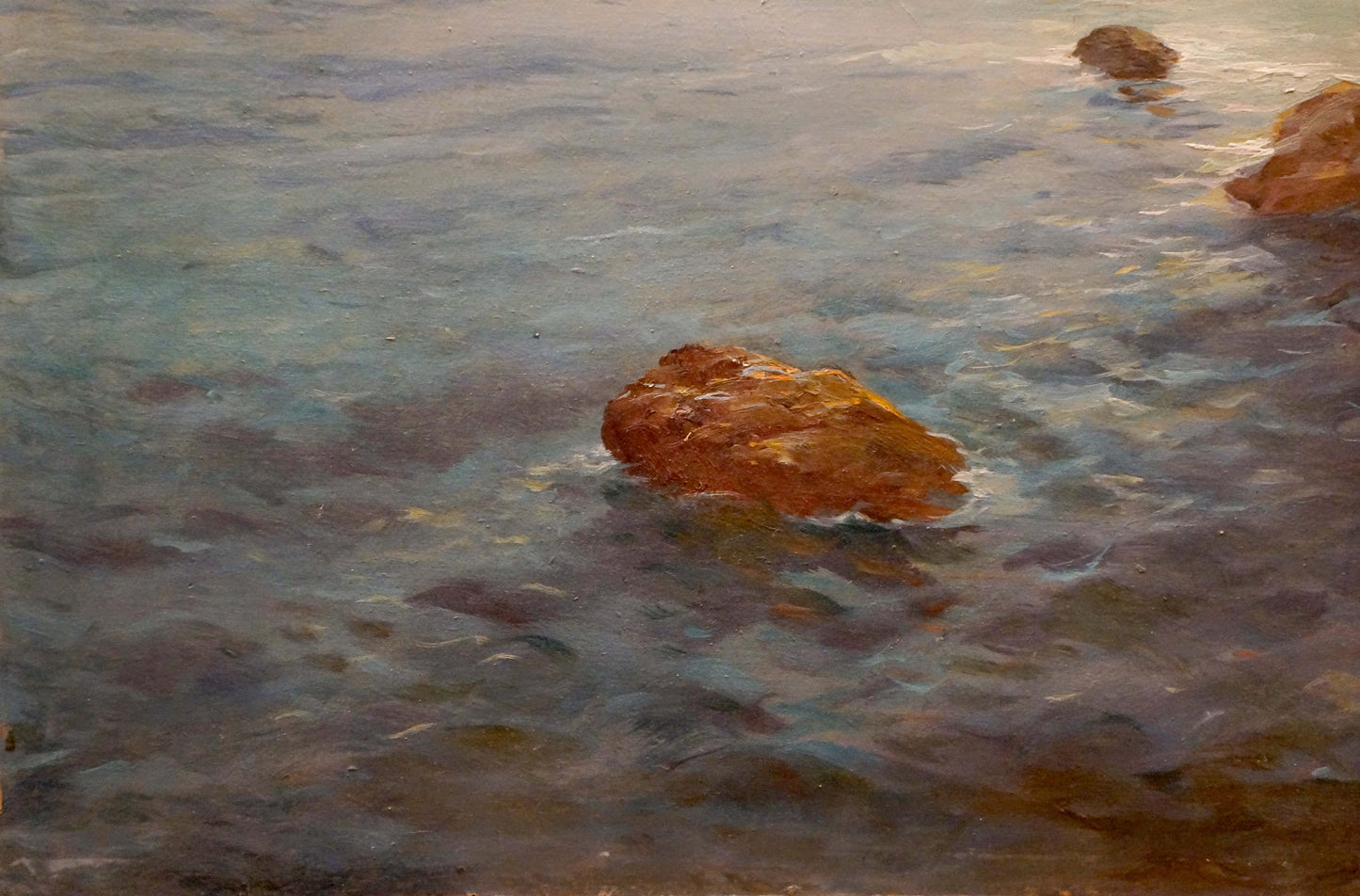 Oil painting Calm seascape European artist