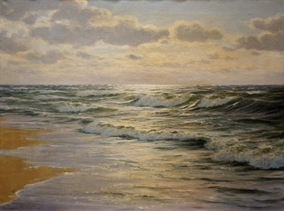 Oil painting The waves Waldemar Schlichting