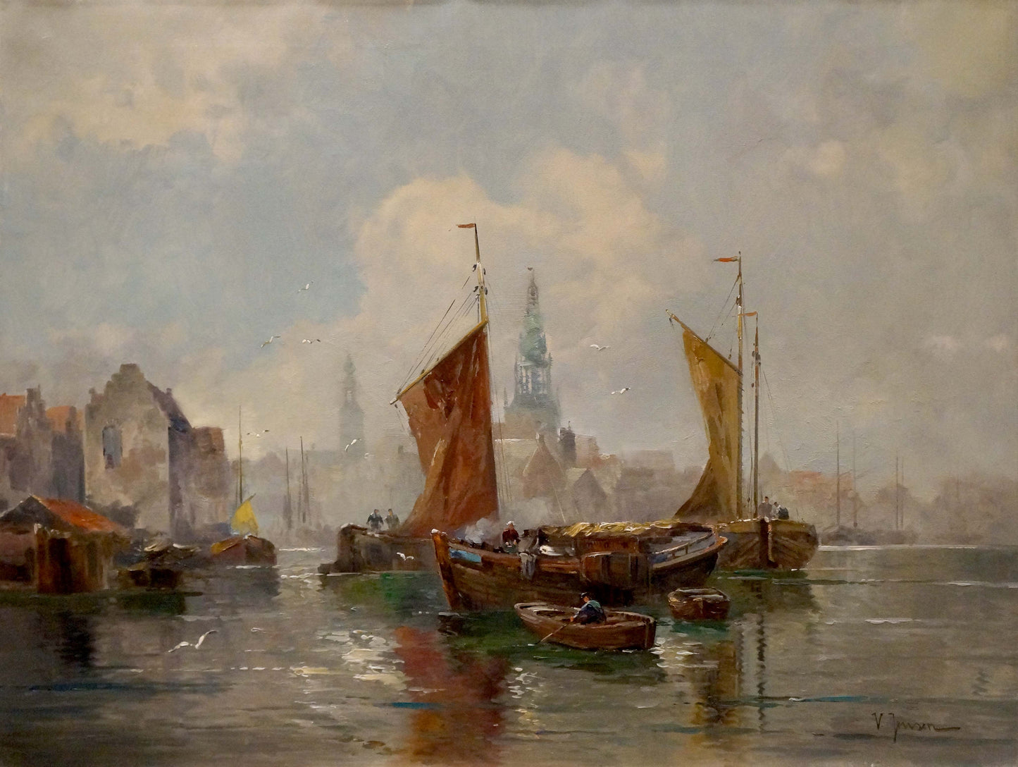 Oil painting Amsterdam V. Jensen