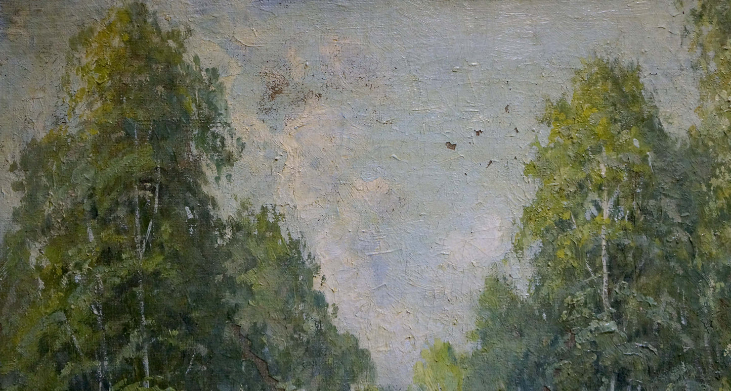 Oil painting Forest landscape Mikhail Valentinovich Arkhangelsky