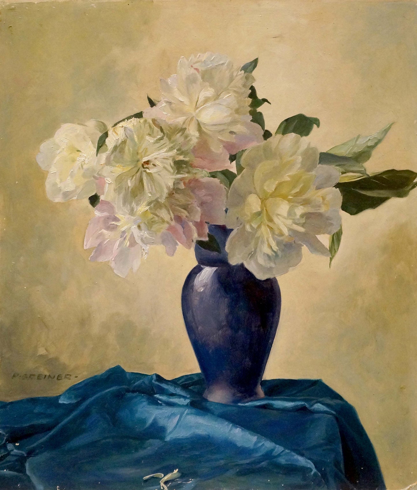 Oil painting Flowers P. Greinger