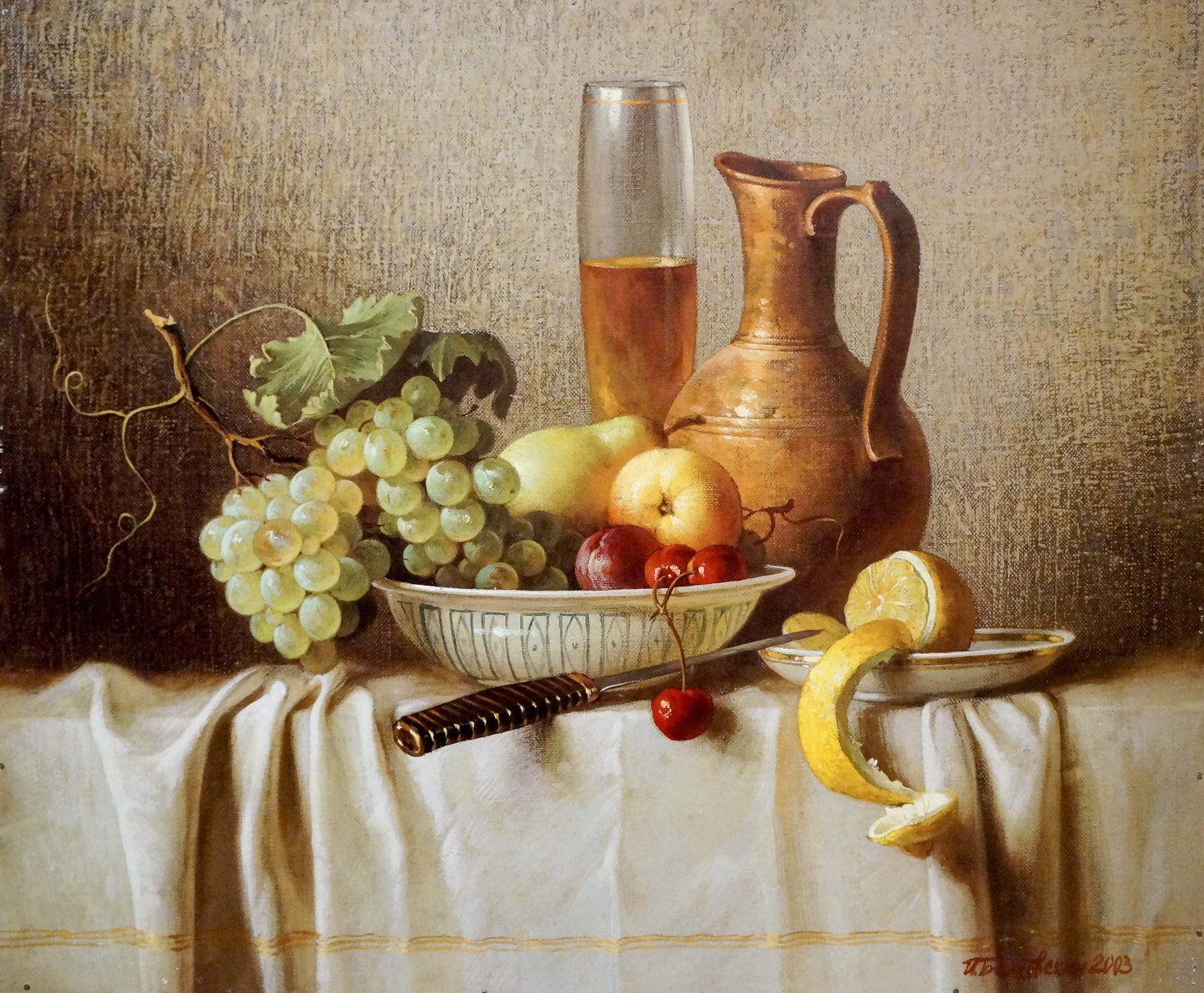 Oil painting Sweet table