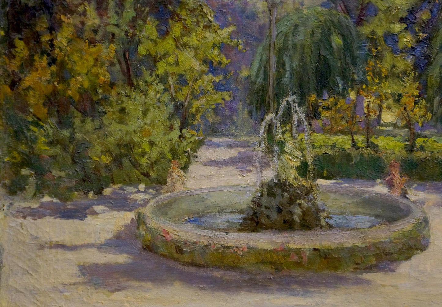 Depiction of a park by Nevkrytyy Denys Nykyforovych in oil