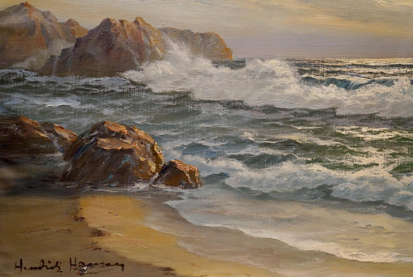 Oil painting The waves Hendrik Hansen