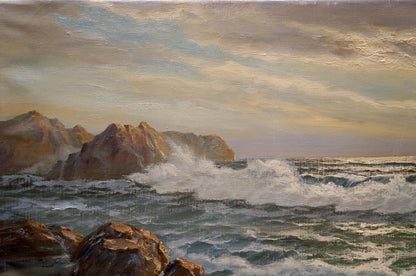 Oil painting The waves Hendrik Hansen