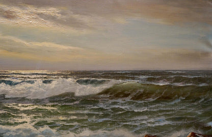 Oil painting The waves Hendrik Hansen