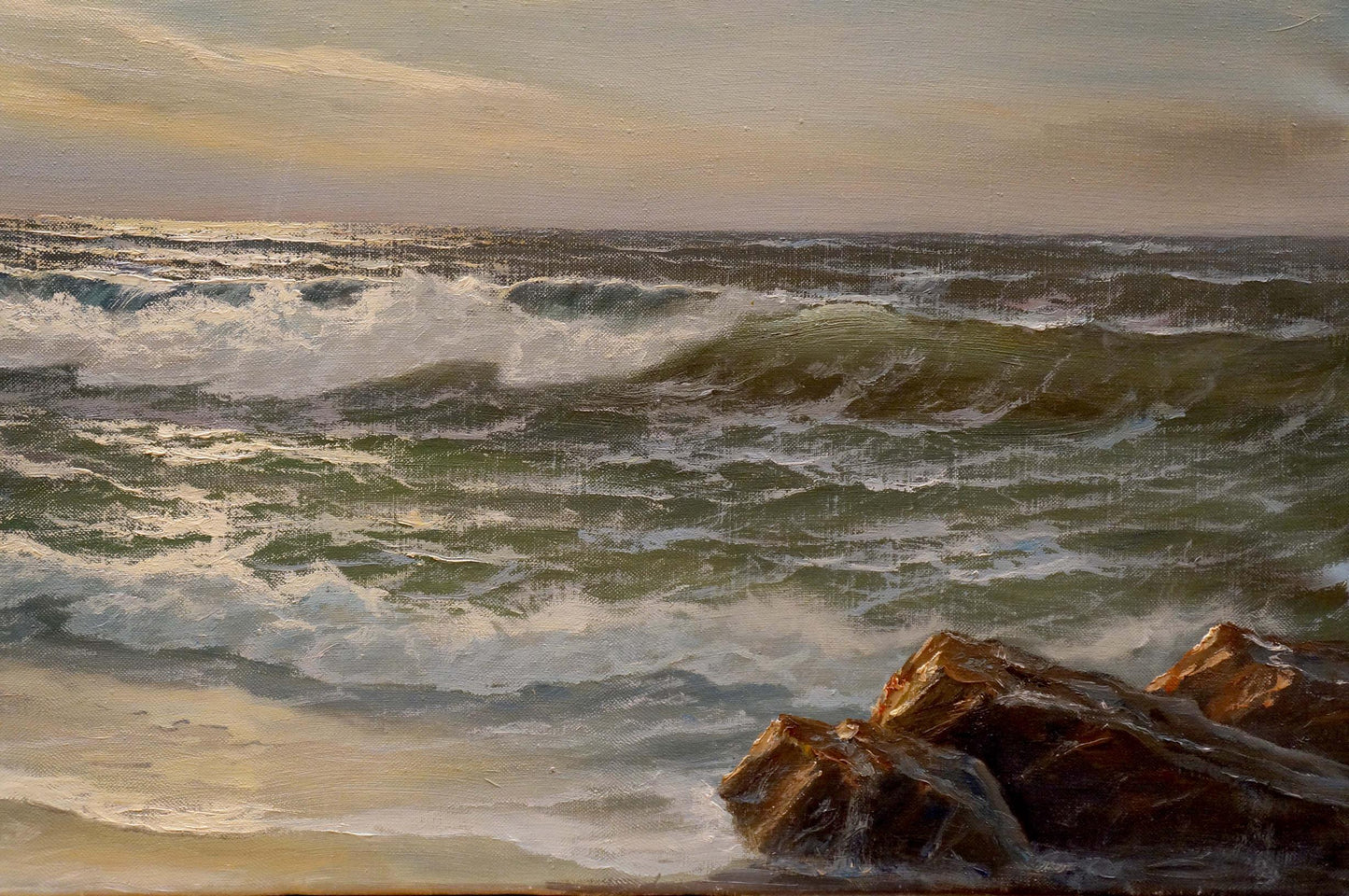 Oil painting The waves Hendrik Hansen