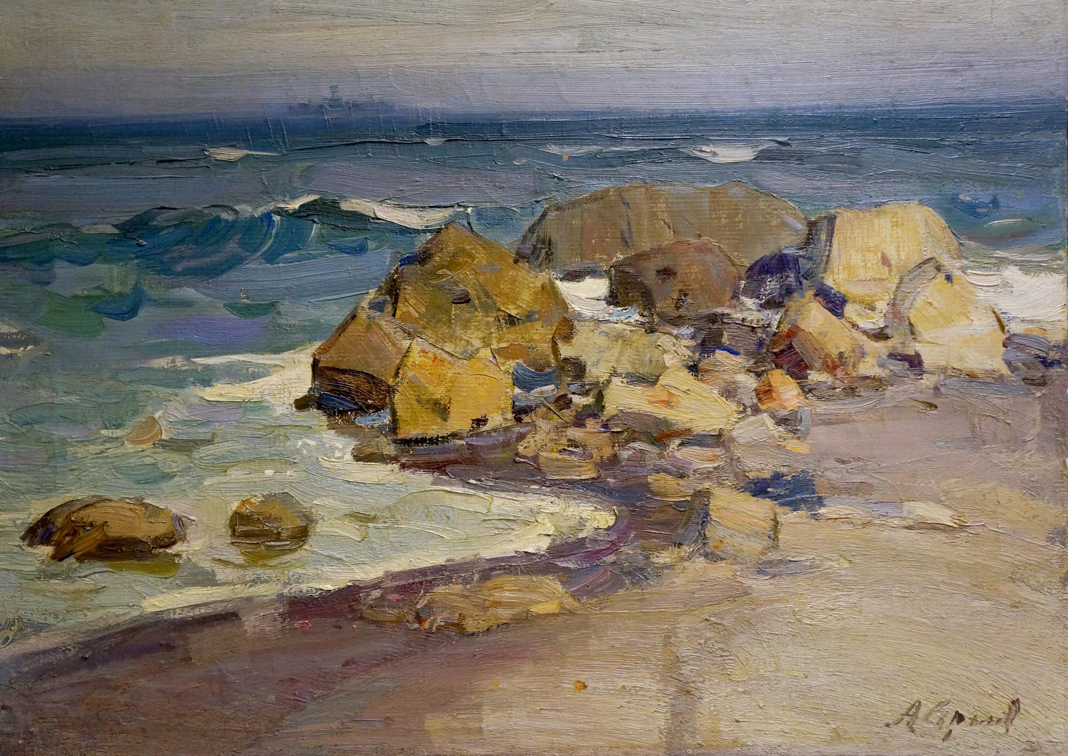 Oil painting By the sea Strelov Arkady Efimovich