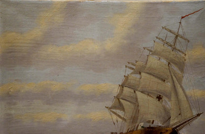 Oil painting Ship at sea H.Attmann